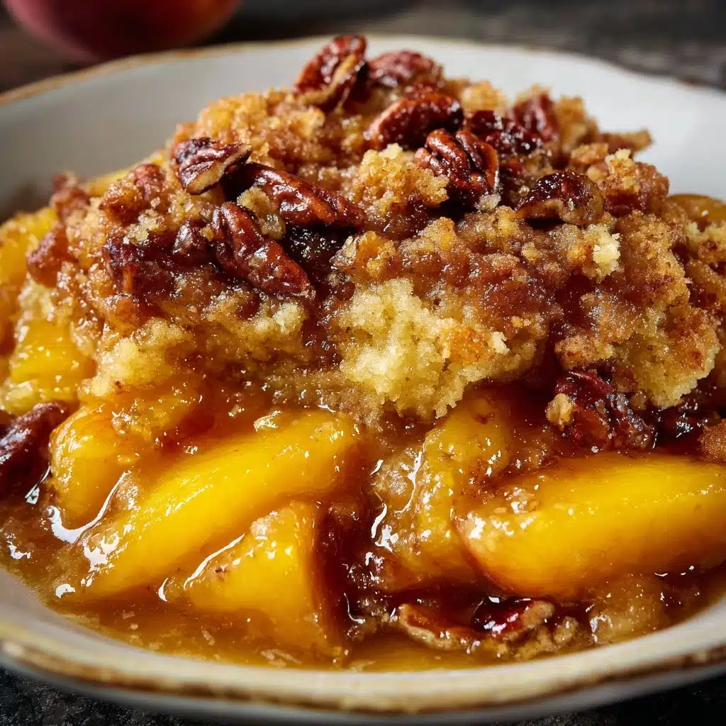 Best Peach Cobbler Recipe with Brown Sugar Pecan Crust Recipe - Recipe Image