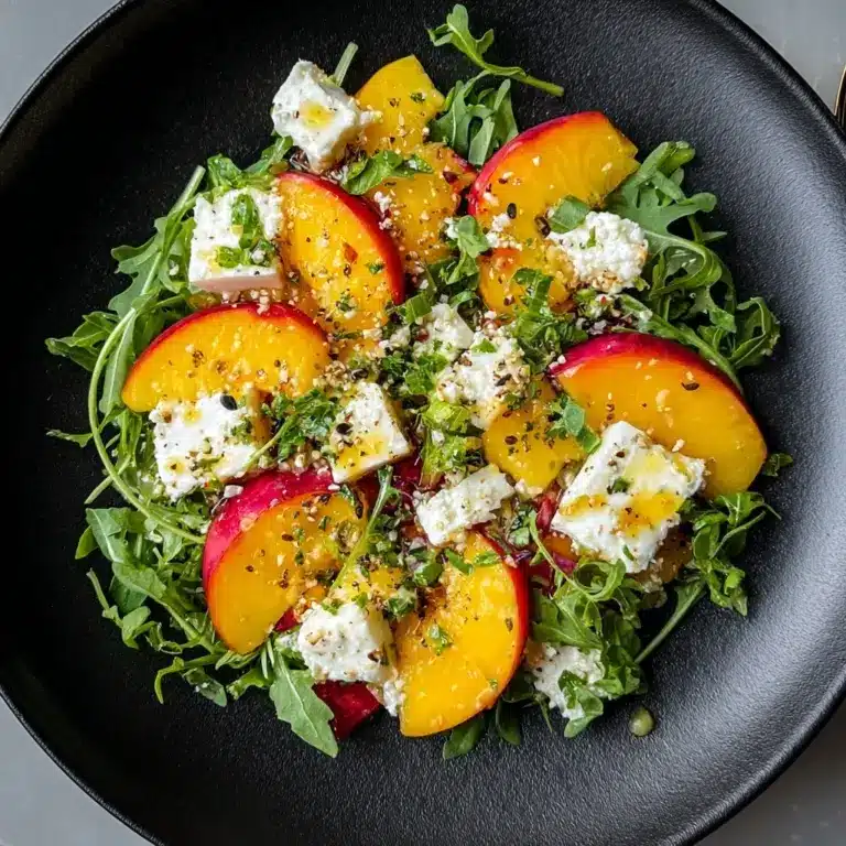 Simple Peach Feta Salad Recipe