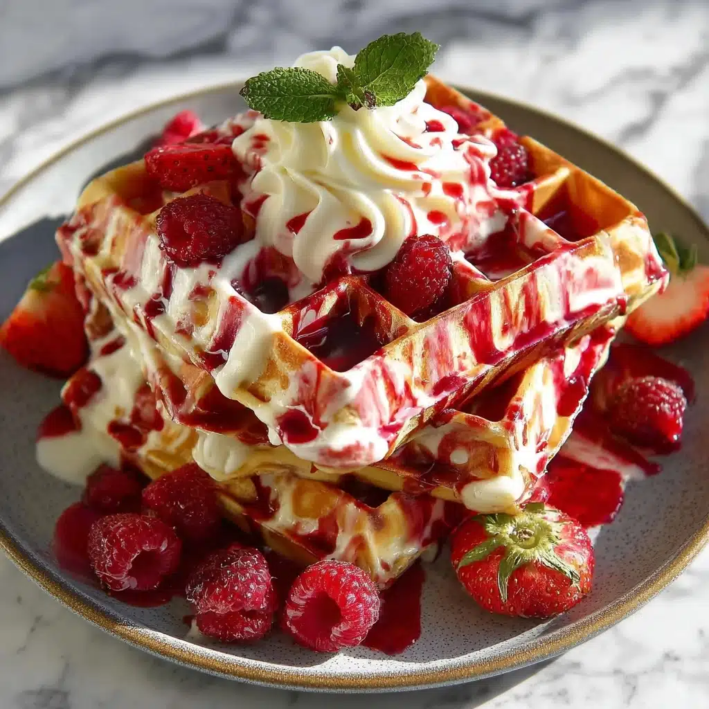 Red Velvet Marble Waffles Recipe - Recipe Image