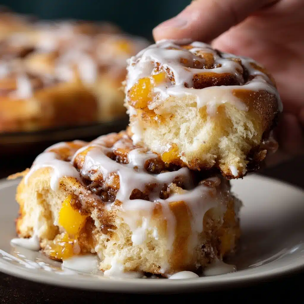 Peach Cobbler Cinnamon Rolls Recipe - Recipe Image