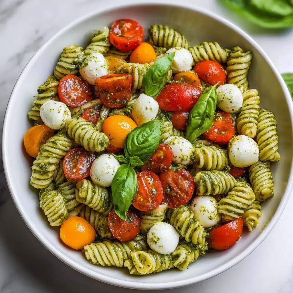 Pesto Caprese Pasta Salad Recipe - Recipe Image