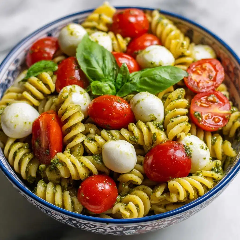 Pesto Caprese Pasta Salad Recipe - Recipe Image