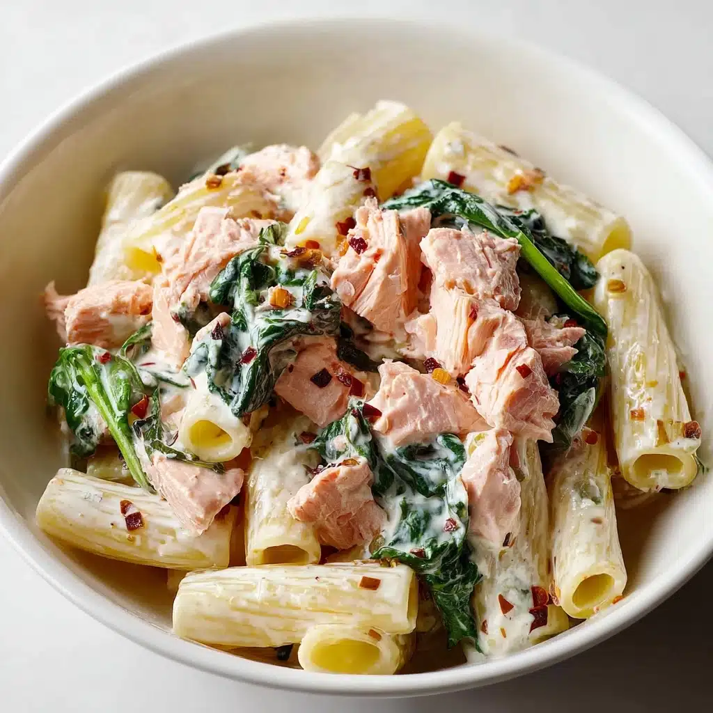 Quick Salmon & Spinach Pasta Recipe - Recipe Image