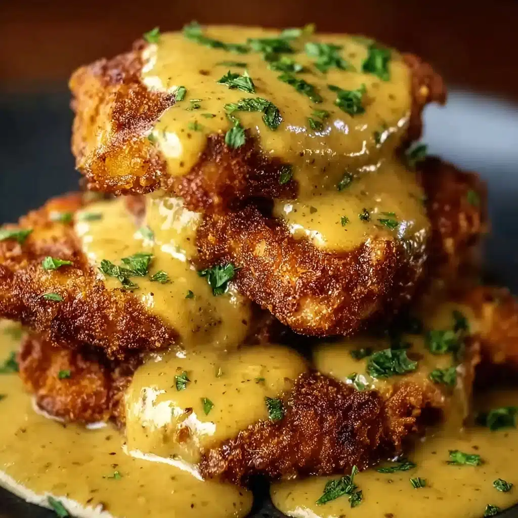 Pretzel Chicken with Mustard-Cheddar Sauce Recipe