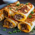Easy Garlic Butter Beef Cheeseburger Rollups Recipe