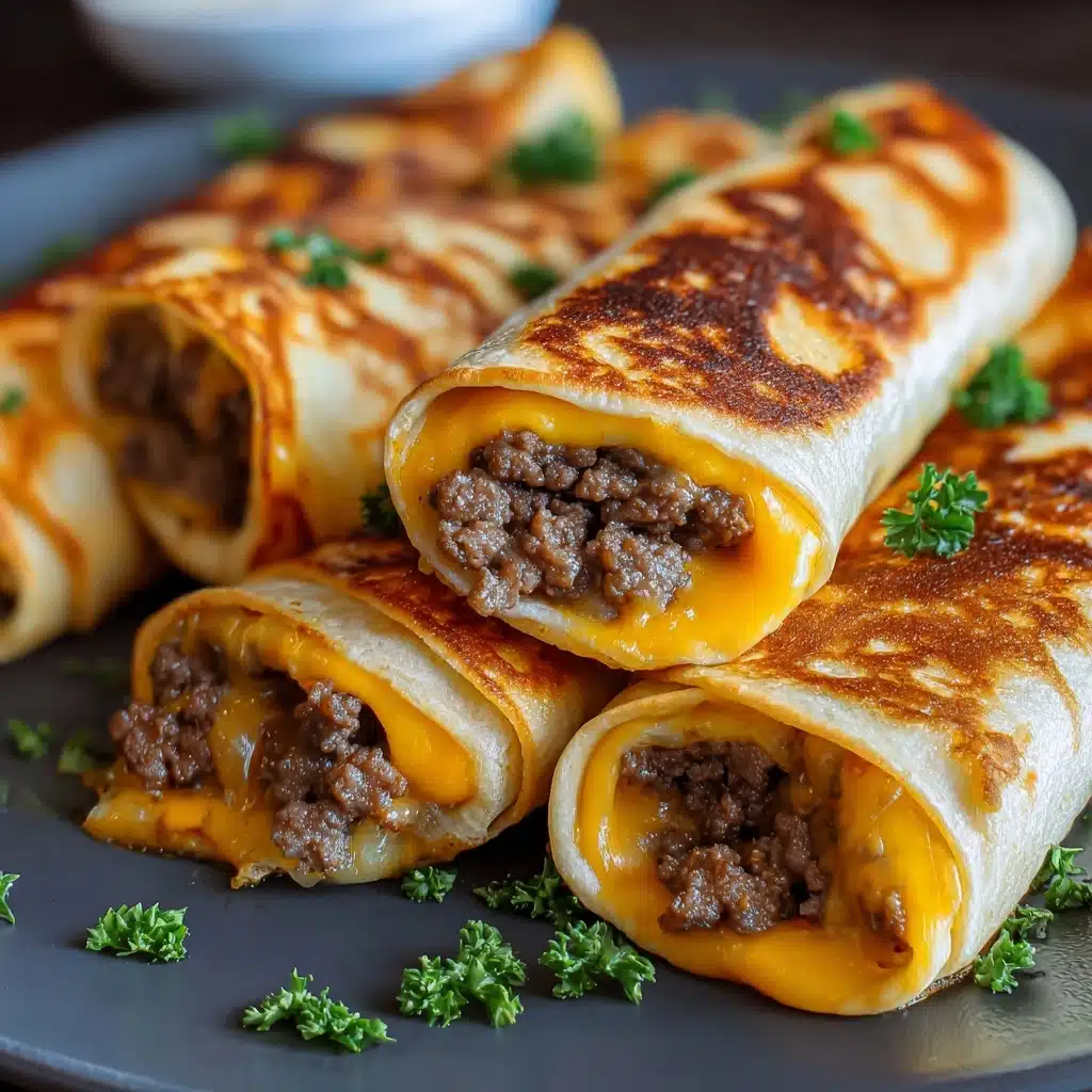 Easy Garlic Butter Beef Cheeseburger Rollups Recipe - Recipe Image