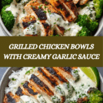 Broccoli Bowls with Creamy Garlic Sauce Recipe