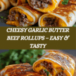 Easy Garlic Butter Beef Cheeseburger Rollups Recipe