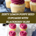 Lemon Poppy Seed Cupcakes with Blackberry Frosting Recipe