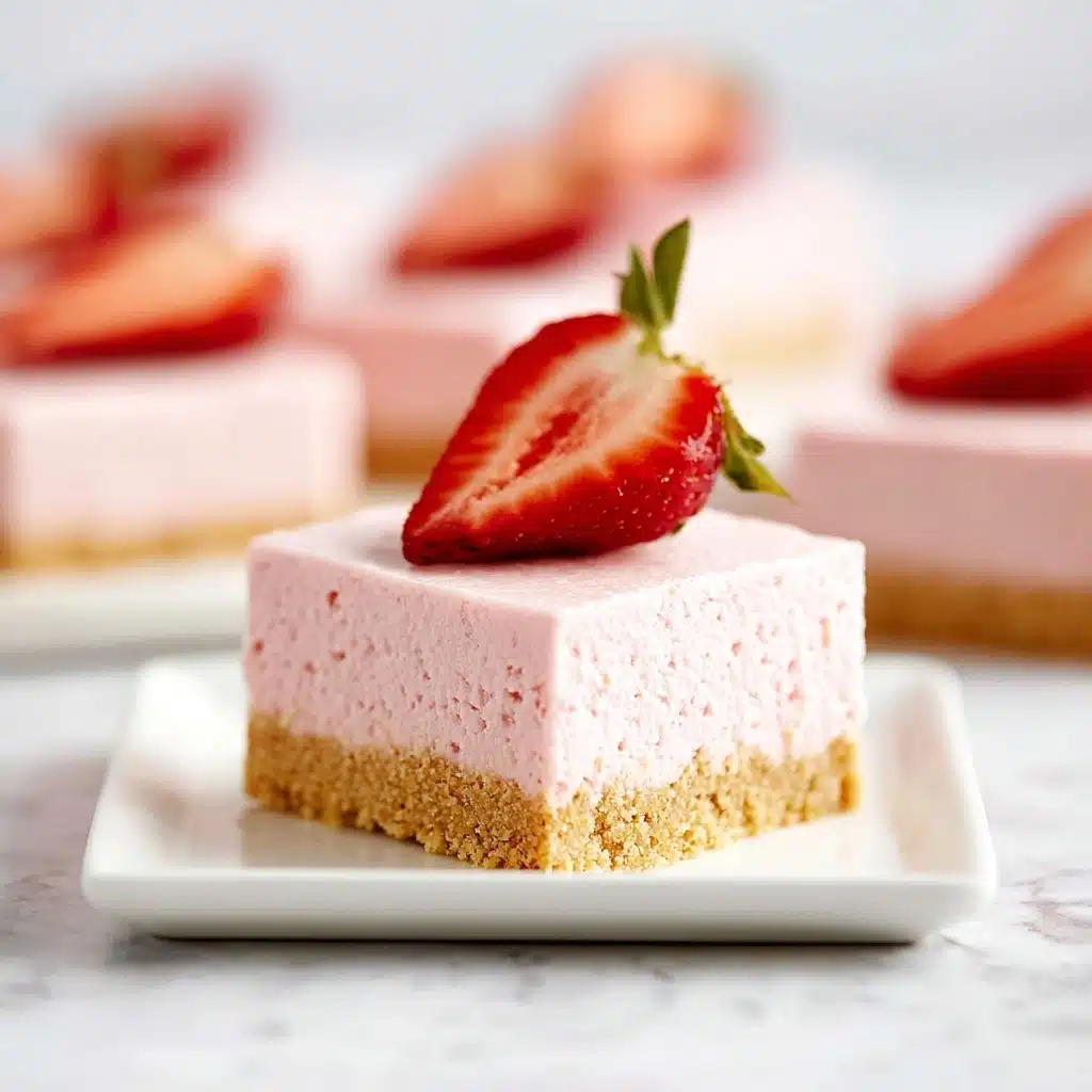 No-Bake Strawberry Cheesecake Bars Recipe - Recipe Image