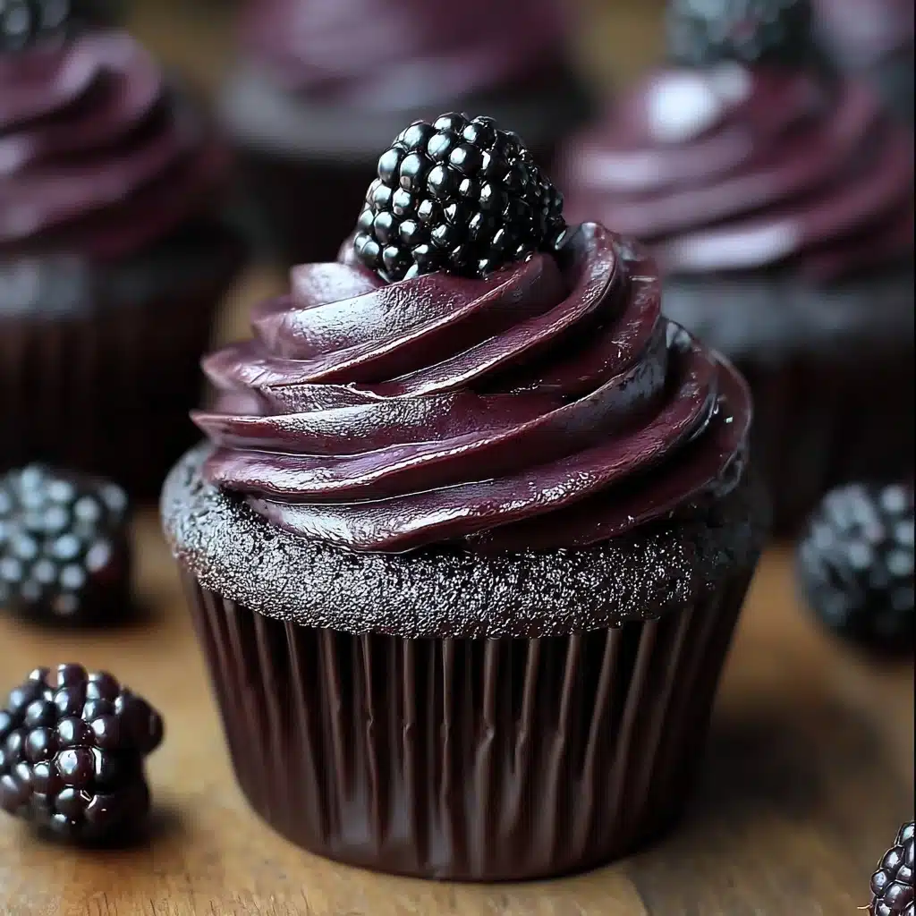 Dark Chocolate Blackberry Cupcakes Recipe - Recipe Image