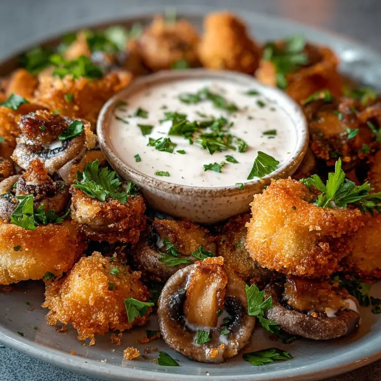 Crispy Fried Mushrooms with Cool Ranch Dip Recipe