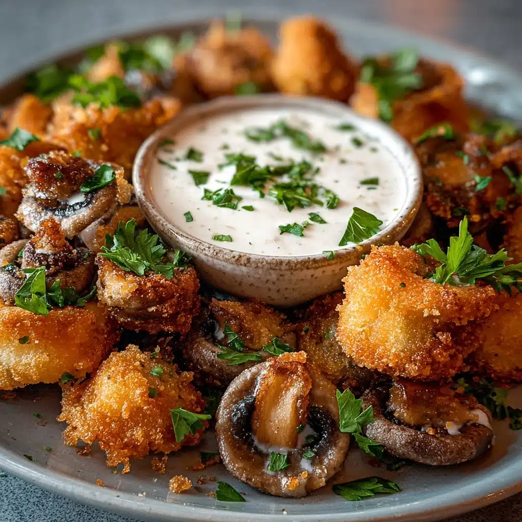 Crispy Fried Mushrooms with Cool Ranch Dip Recipe - Recipe Image