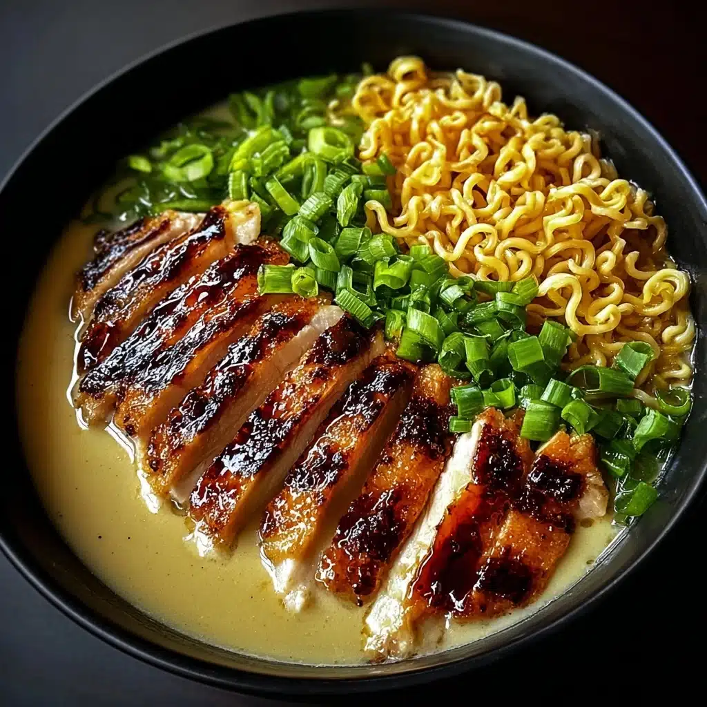 Fiery Chicken Ramen with Creamy Garlic Sauce Recipe - Recipe Image