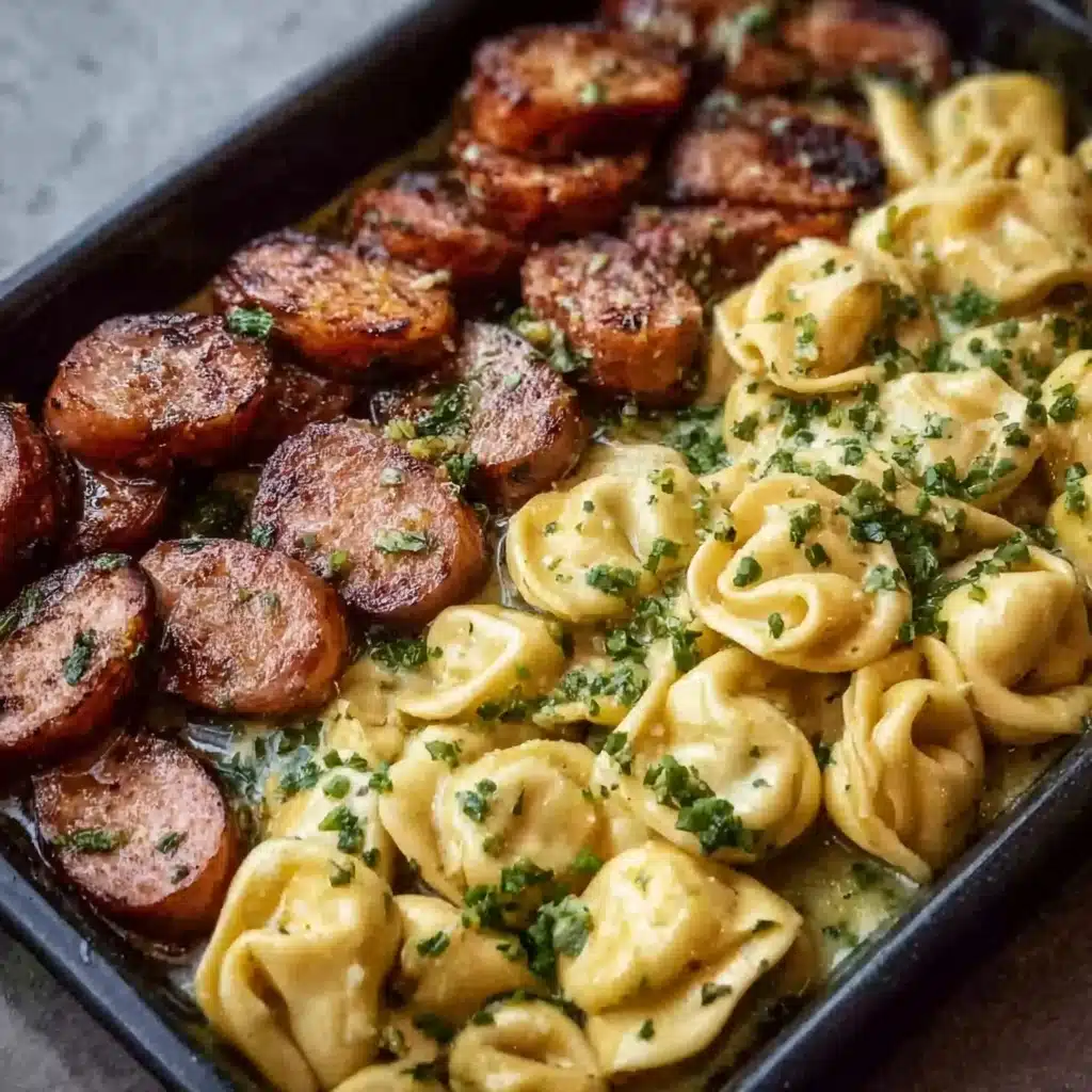 Blackstone Grilled Kielbasa and Tortellini Recipe - Recipe Image
