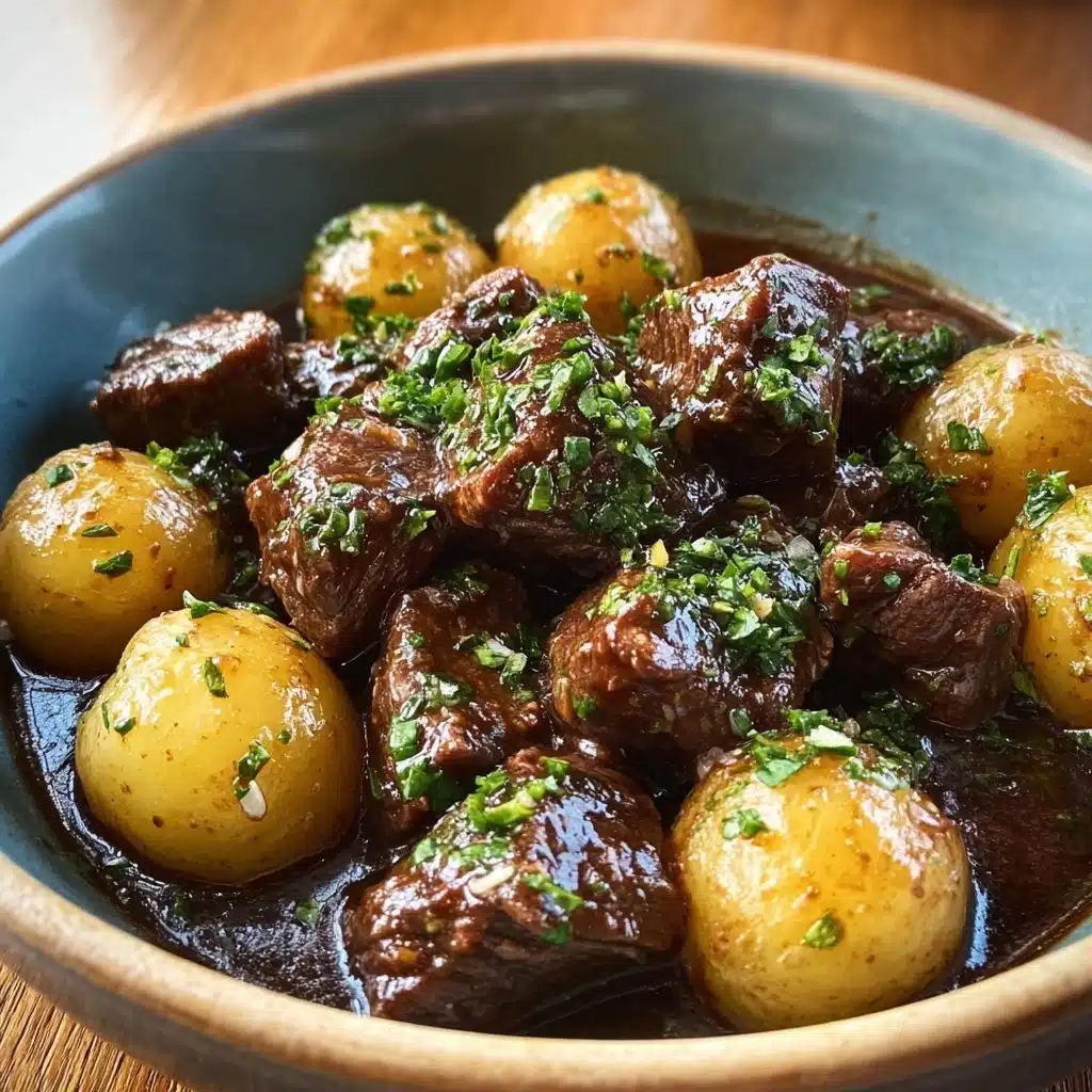 Garlic Butter Beef Bites & Potatoes make a perfect dinner Recipe - Recipe Image