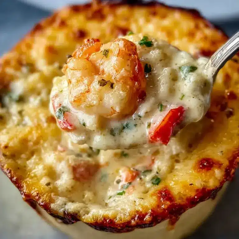 Pour the seafood filling into a 9-inch pie dish or similar baking dish Recipe