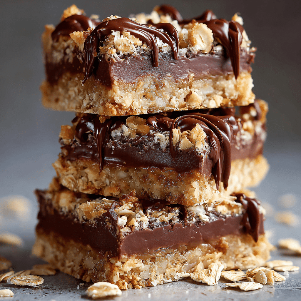 No Bake Chocolate Oatmeal Bars Recipe - Recipe Image