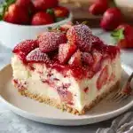 the best Strawberry Cheesecake Dump Cake Recipe