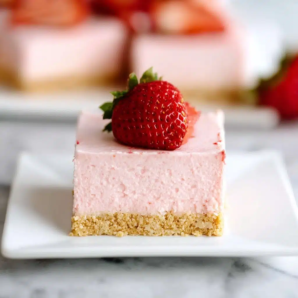 No-Bake Strawberry Cheesecake Bars Recipe - Recipe Image