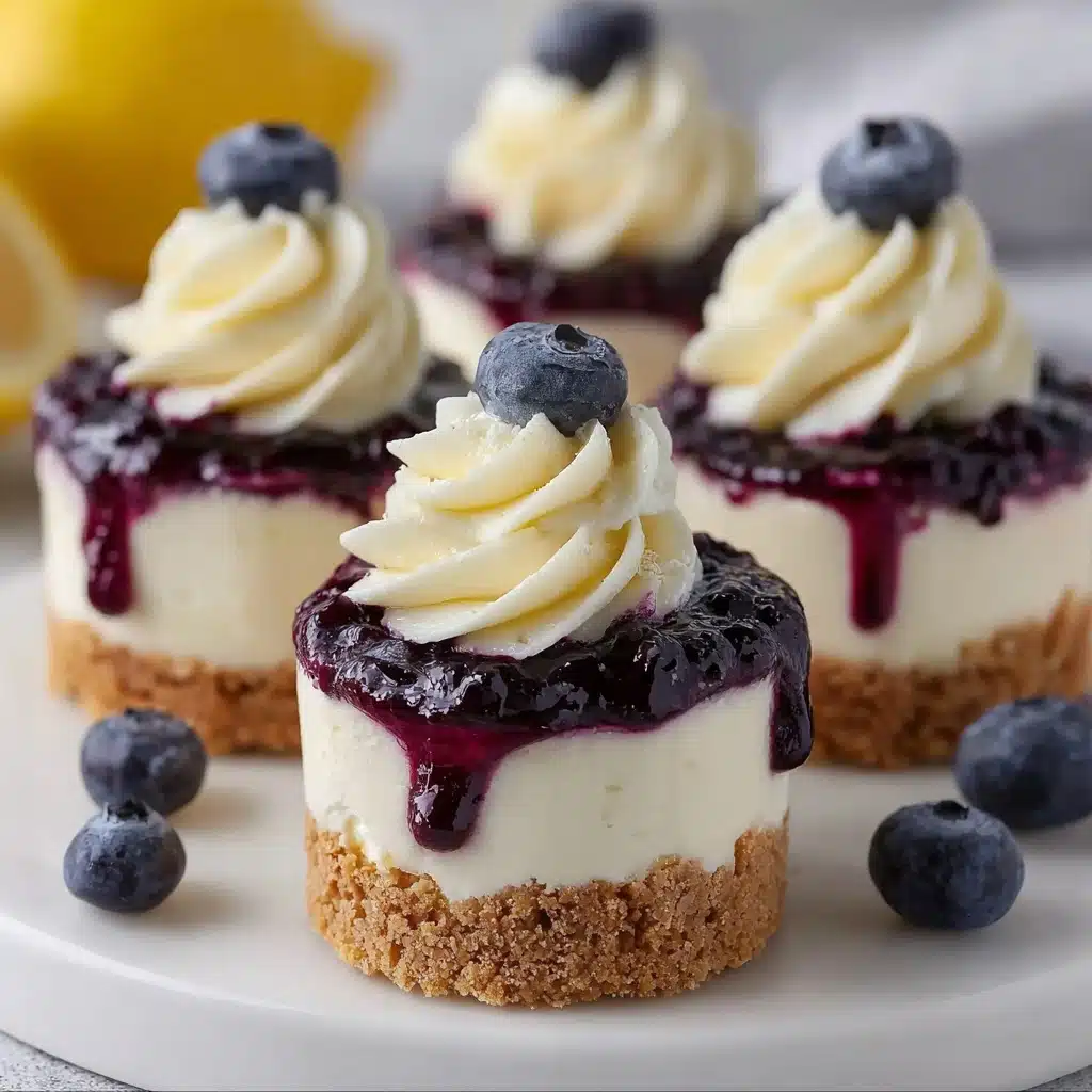 Juicy Mini Lemon Blueberry Cheesecakes Recipe - Recipe Image