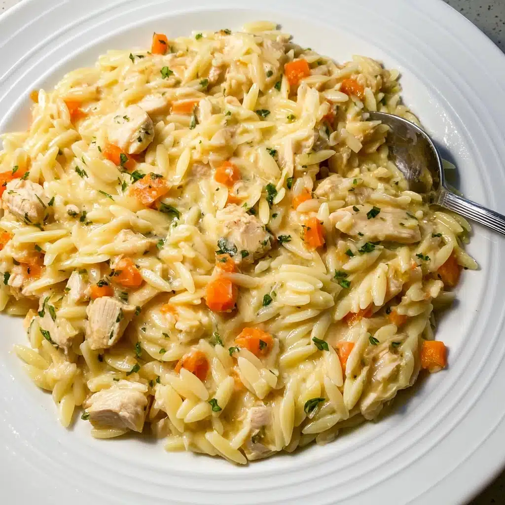 Creamy Chicken Pot Pie Orzo Recipe - Recipe Image