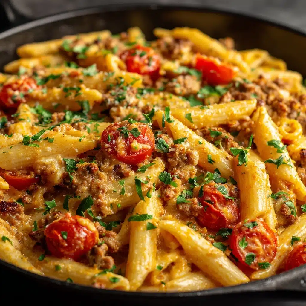 High Protein Creamy Beef Pasta Recipe - Recipe Image