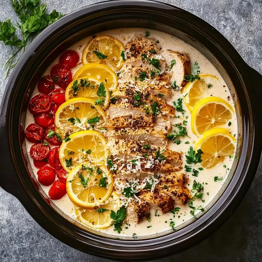 Crockpot Creamy Garlic Parmesan Chicken Recipe