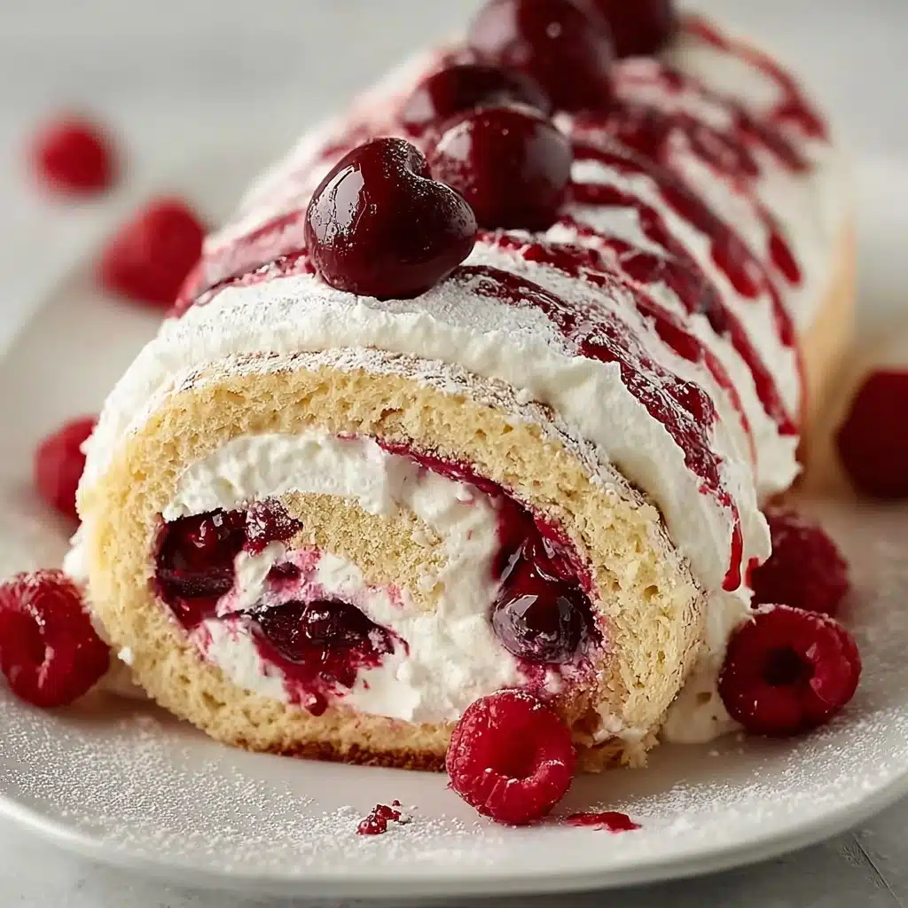 Heavenly Cherry Cheesecake Cake Roll Recipe - Recipe Image