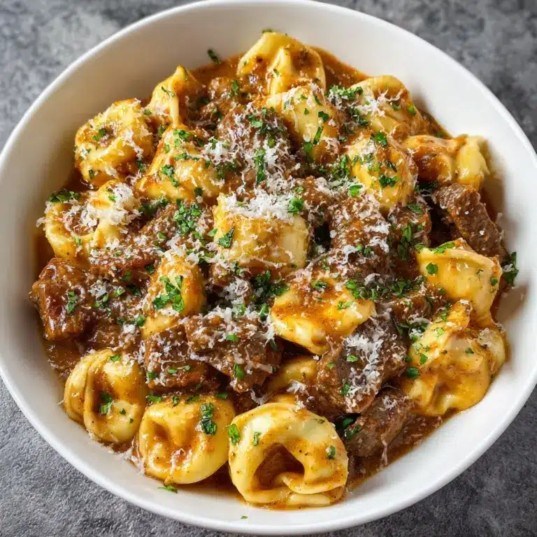 Cheesesteak Tortellini in Rich Provolone Sauce Recipe