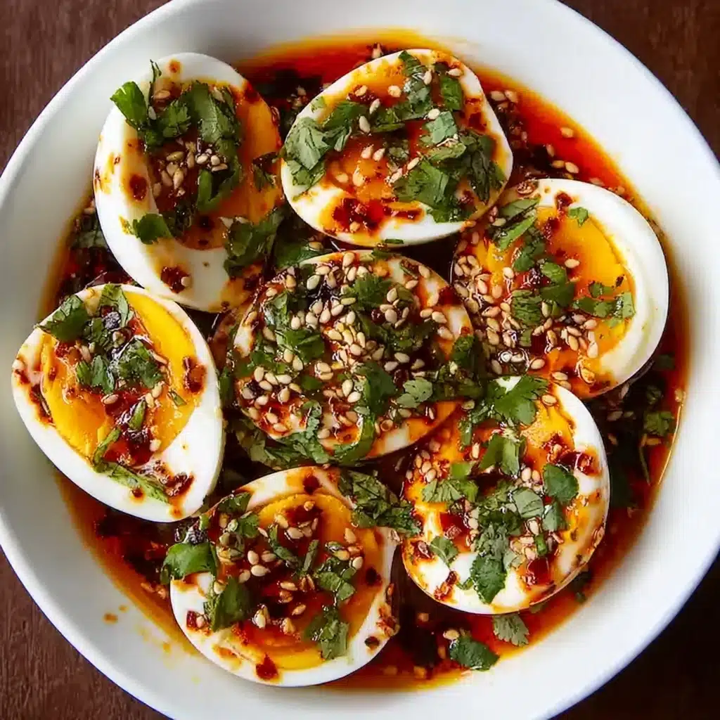 Spicy Chili Garlic Deviled Eggs Recipe - Recipe Image