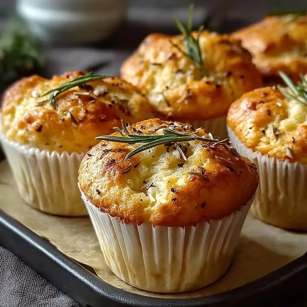 Easy Garlic Rosemary Focaccia Muffins Recipe - Recipe Image