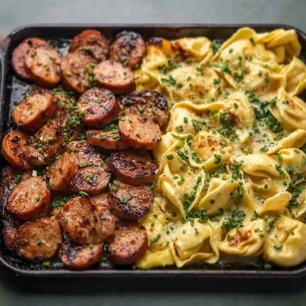 Blackstone Grilled Kielbasa and Tortellini Recipe - Recipe Image