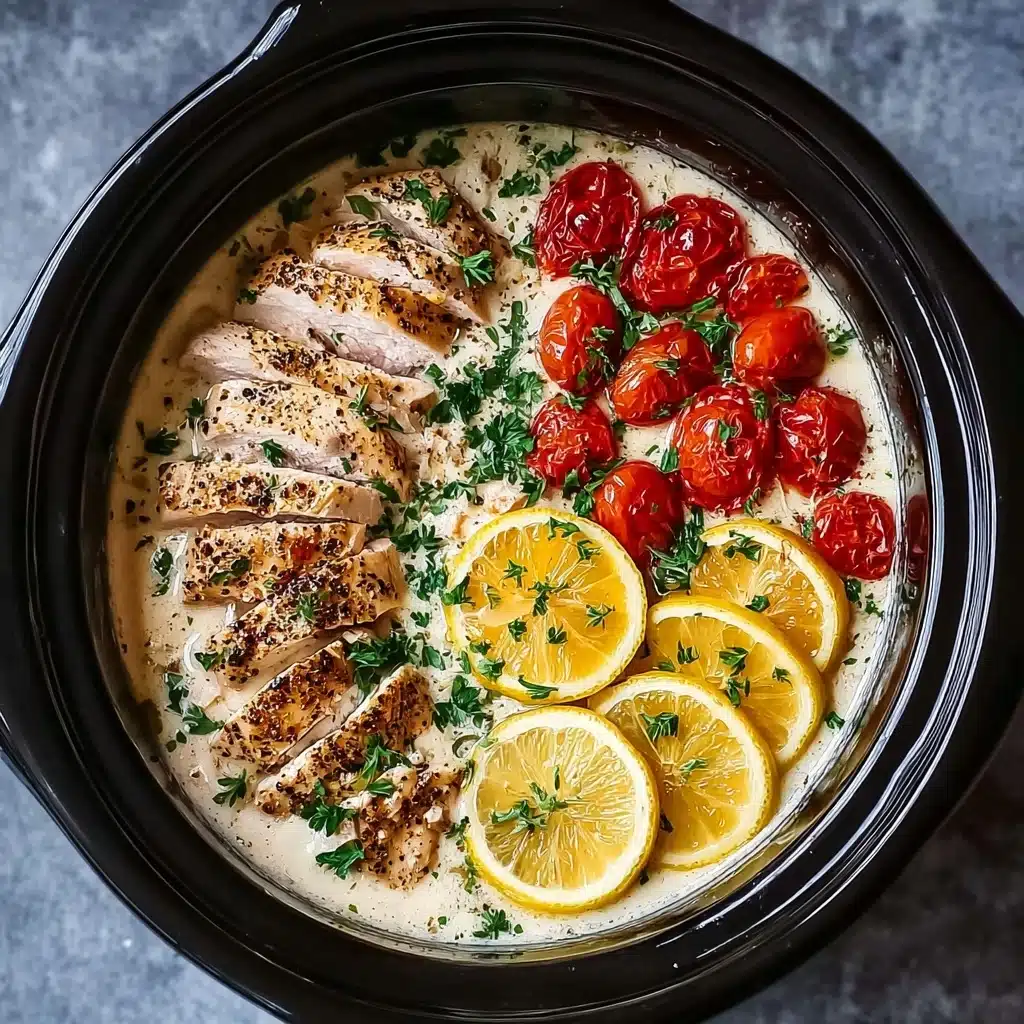 Crockpot Creamy Garlic Parmesan Chicken Recipe - Recipe Image