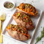 High Protein Ground Turkey Stuffed Sweet Potato Recipe