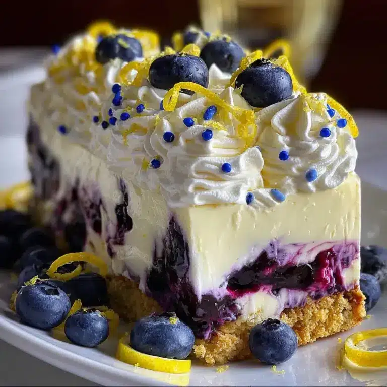 No-Bake Lemon dazzling Blueberry cream Cake Recipe
