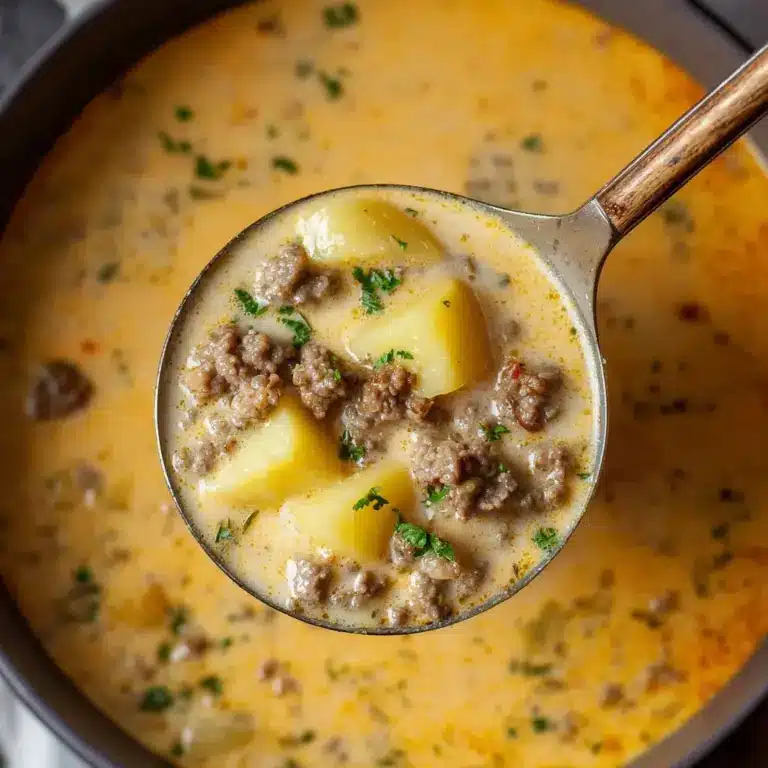 Cheesy Beef and Potato Soup Recipe