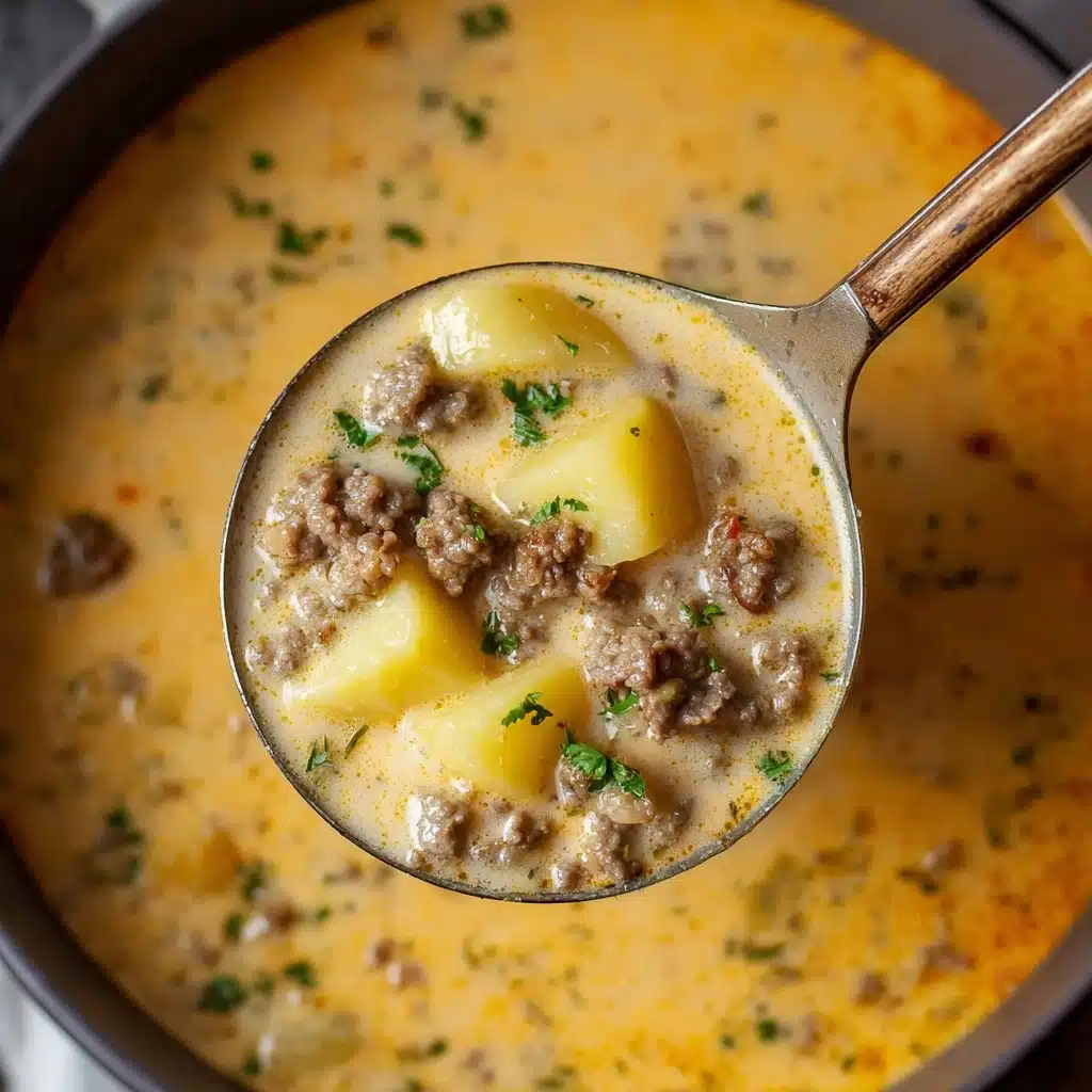 Cheesy Beef and Potato Soup Recipe