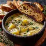 Hearty Cheddar Garlic Herb Potato Soup Recipe
