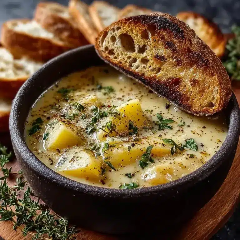 Hearty Cheddar Garlic Herb Potato Soup Recipe