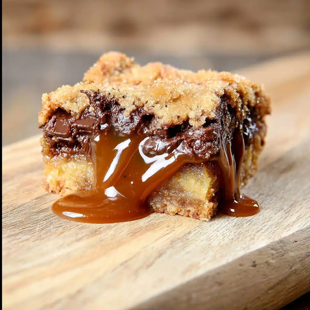 Gooey Salted Caramel Chocolate Chip Cookie Bars Recipe - Recipe Image