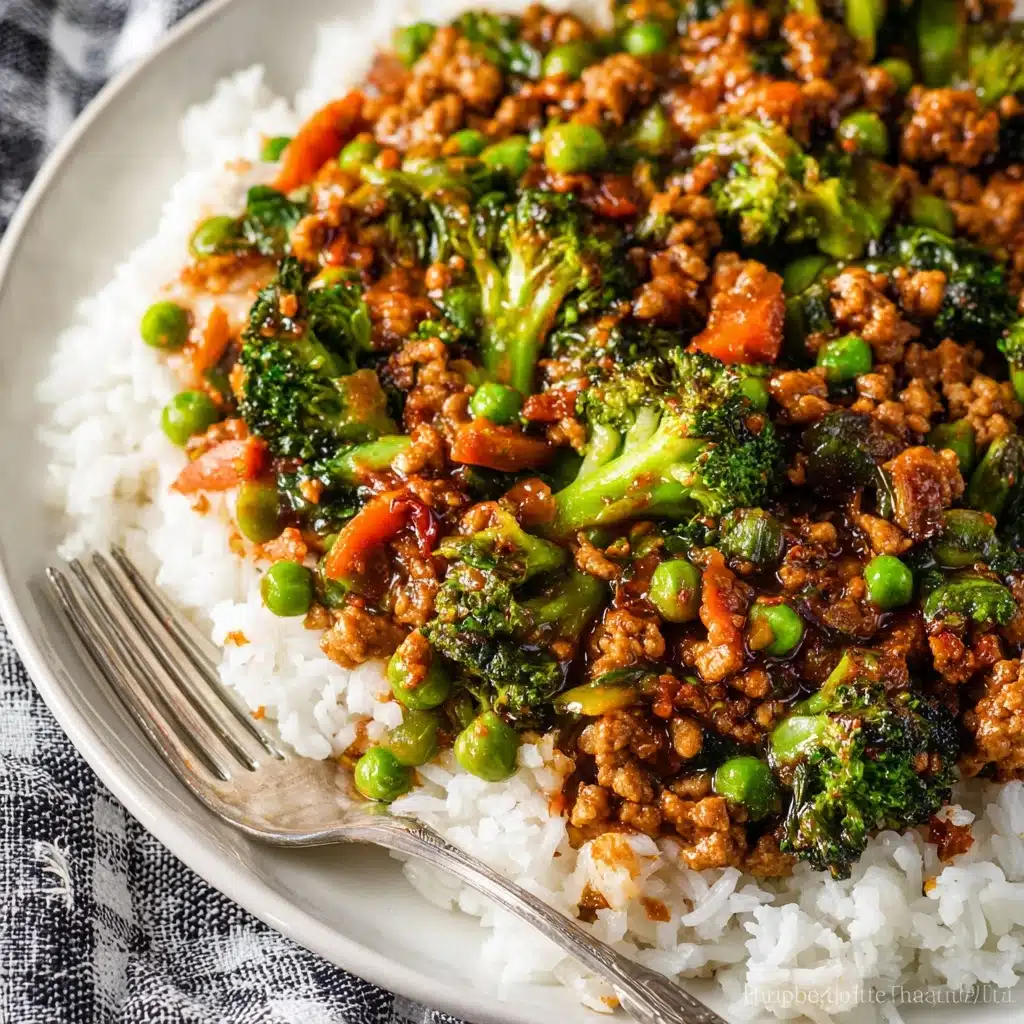 Teriyaki Ground Turkey, Broccoli and Peas Recipe