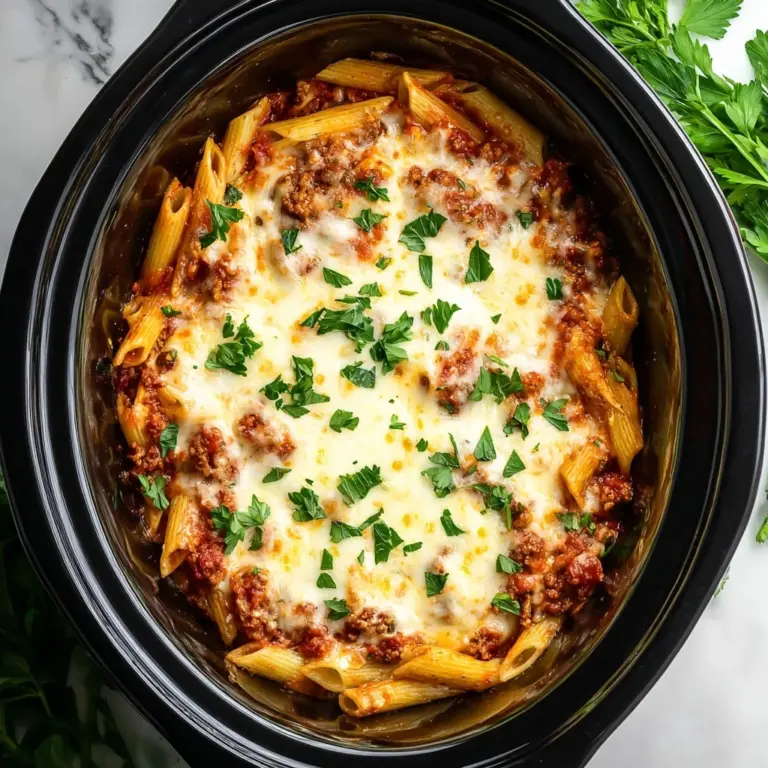 Savory Slow Cooker Baked Ziti Recipe