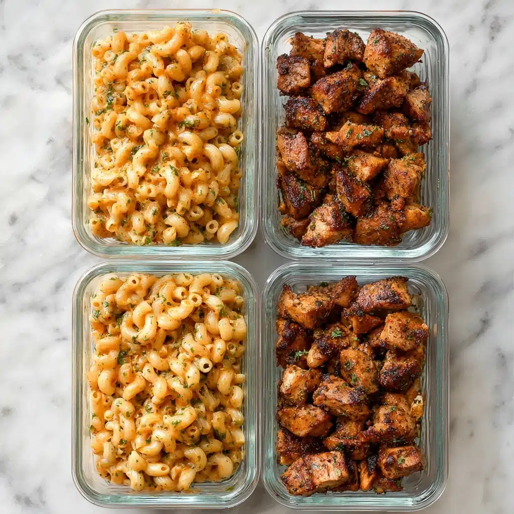 High Protein Honey Garlic Butter Chicken with Mac & Cheese Recipe - Recipe Image