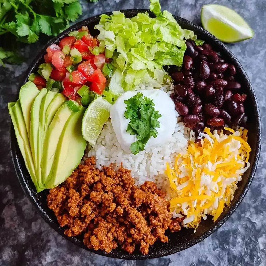 Healthy Turkey Taco Bowl That Works for Dinner or Meal Prep Recipe - Recipe Image