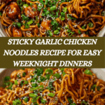 Sticky Garlic Chicken Noodles Recipe