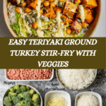 Teriyaki Ground Turkey, Broccoli and Peas Recipe