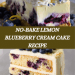 No-Bake Lemon dazzling Blueberry cream Cake Recipe