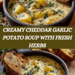 Hearty Cheddar Garlic Herb Potato Soup Recipe