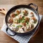 Creamy Mushroom Chicken Meatballs Recipe